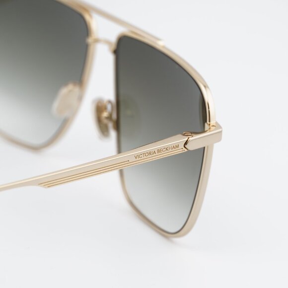Victoria Beckham VB240S 700 Sunglasses Gold Square Frame, Khaki Gradient Lenses main image 8